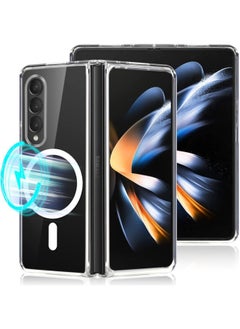 Generic Samsung Galaxy Z Fold 3, Magnetic Case, Compatible with MagSafe Wireless Charging, Anti-Scratch Bumper Cover (Clear), TPU - PC  - Image 2