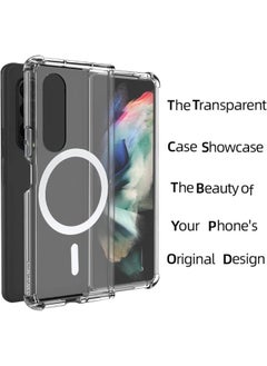 Generic Samsung Galaxy Z Fold 3, Magnetic Case, Compatible with MagSafe Wireless Charging, Anti-Scratch Bumper Cover (Clear), TPU - PC  - Image 5