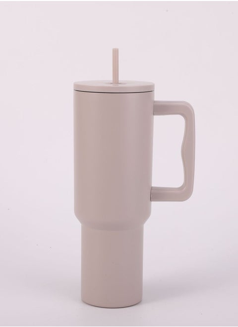 Quencher H2.0 FlowState Stainless Steel Vacuum Insulated Tumbler with Lid and Straw for Water, Iced Tea or Coffee, Smoothie and More, Cream, 40 oz