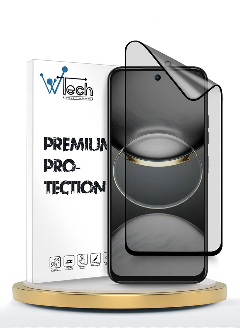Wtech Tecno Spark 30C 4G/5G 2024 Premium Nano Ceramic Full Glue Full Cover Matte Flexible Screen Protector (MSCNMN) - Clear/Black - Image 1