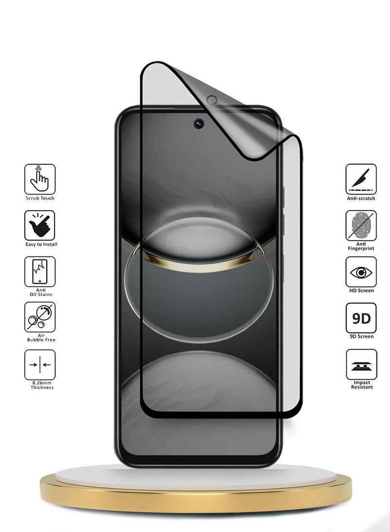 Wtech Tecno Spark 30C 4G/5G 2024 Premium Nano Ceramic Full Glue Full Cover Matte Flexible Screen Protector (MSCNMN) - Clear/Black - Image 2