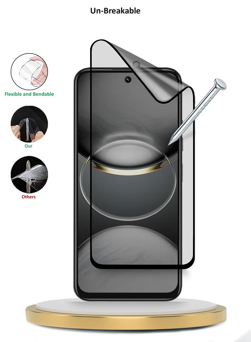 Wtech Tecno Spark 30C 4G/5G 2024 Premium Nano Ceramic Full Glue Full Cover Matte Flexible Screen Protector (MSCNMN) - Clear/Black - Image 4