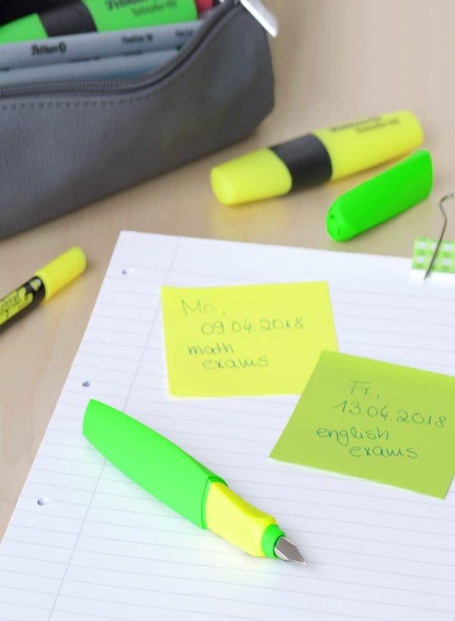 Pelikan Twist Fountain Pen with 2 Ink Cartridges, Medium Nib, Neon Green, Blister Card (807302) - Image 4