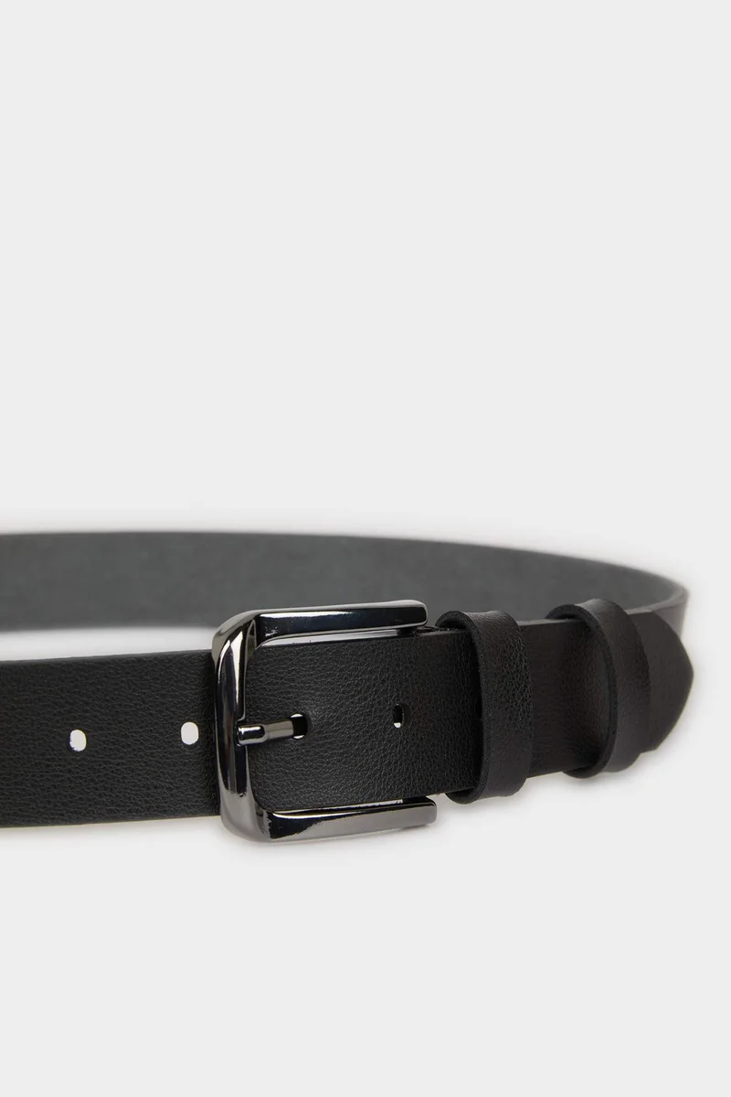 ديفاكتو Man Rectangle Clasp Faux Leather Jean Belt