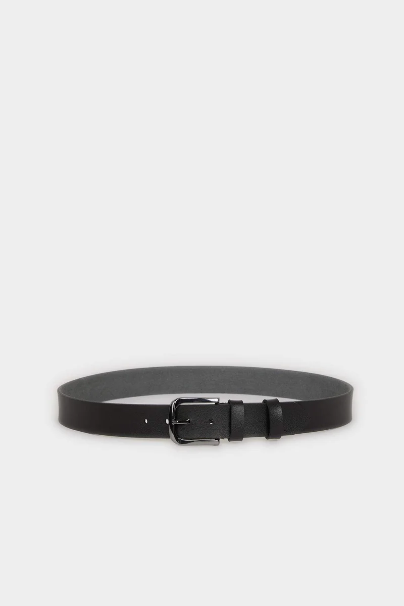 ديفاكتو Man Rectangle Clasp Faux Leather Jean Belt