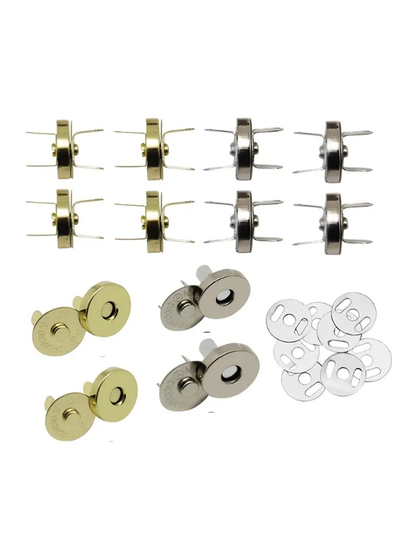 25 Sets 14mm Magnetic Snaps, Gold-Tone Metal Purse Clasp Buttons for Handbags, Purses, Bags, Jackets & DIY Sewing Craft Projects - Image 4