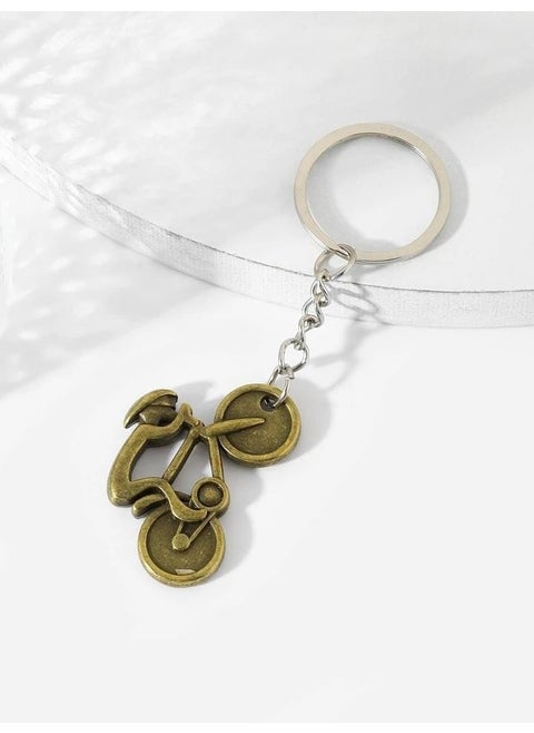 Everything Note Bike Copper Color Keychain