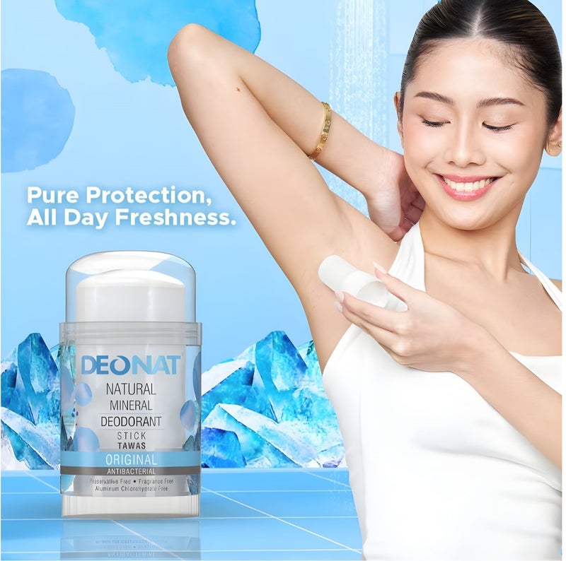 ديونات مزيل العرق المعدني الطبيعي – أصلي | خالي من العطور | مزيل العرق الكريستالي الخالي من الألومنيوم | حماية طويلة الأمد من الرائحة | للرجال والنساء - Image 5
