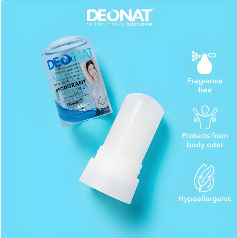 ديونات مزيل العرق المعدني الطبيعي – أصلي | خالي من العطور | مزيل العرق الكريستالي الخالي من الألومنيوم | حماية طويلة الأمد من الرائحة | للرجال والنساء - Image 4