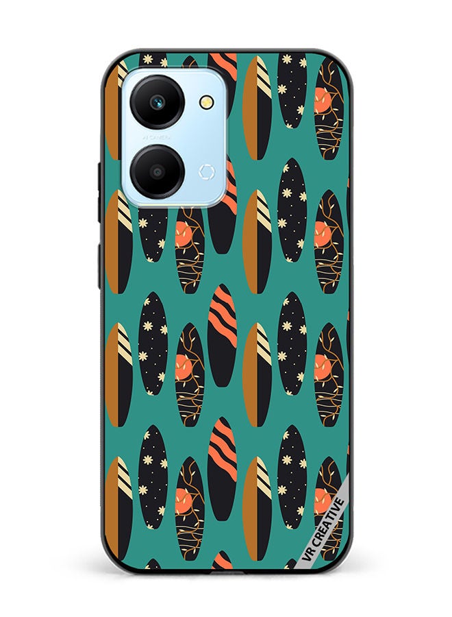 VR CREATIVE Protective Case Cover For Honor Play7T Pattern With Surfboards Design Multicolour - Image 1