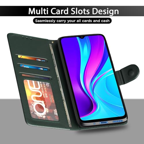 Pikkme Flip Cover Leather Finish | Inside TPU with Card Pockets | Wallet Stand and Shock Proof | Complete Protection Flip Case for Redmi 10A/10A Sport/Redmi 9/Redmi 9 Activ/9C/Poco C31(Green) - Image 5