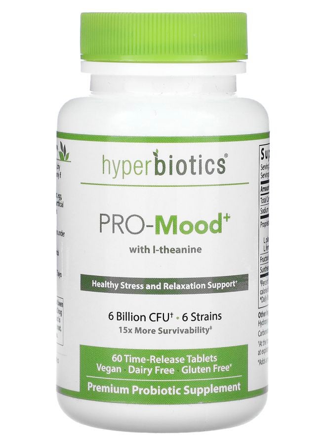 Hyperbiotics ProMood with LTheanine 6 Billion CFU 60 TimeRelease Tablets