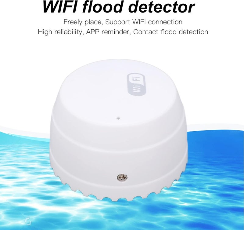 كلاراكو كاشف تسرب المياه عبر شبكة WiFi من TUYA، تطبيق إنذار ذكي، تذكير، مستشعر مياه ذكي عبر شبكة WiFi، كاشف إنذار تسرب المياه، كاشف تسرب المياه، كاشف الفيضانات للحمام وغرفة النوم - Image 3