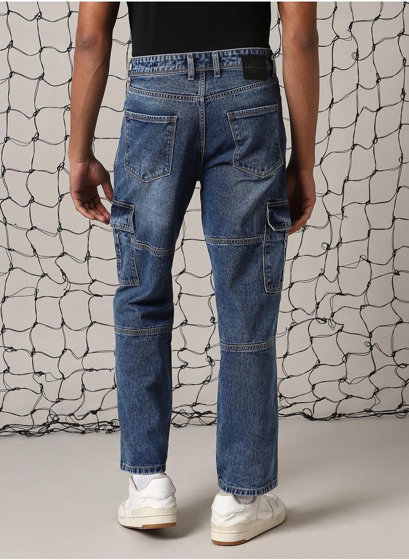 Hubberholme - Men's Indigo 100% Cotton Solid Jeans - Image 1