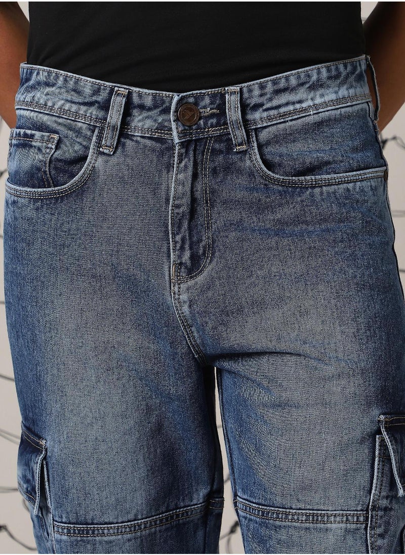 Hubberholme - Men's Indigo 100% Cotton Solid Jeans - Image 1