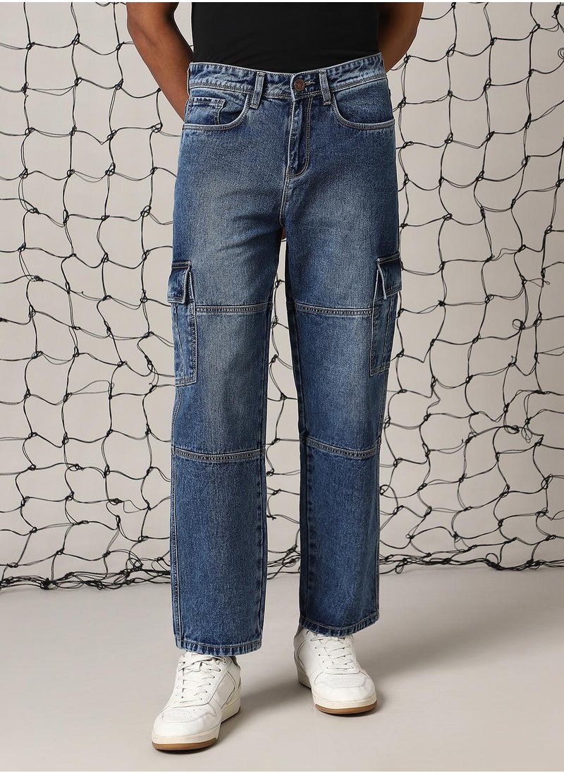 Hubberholme - Men's Indigo 100% Cotton Solid Jeans - Image 1