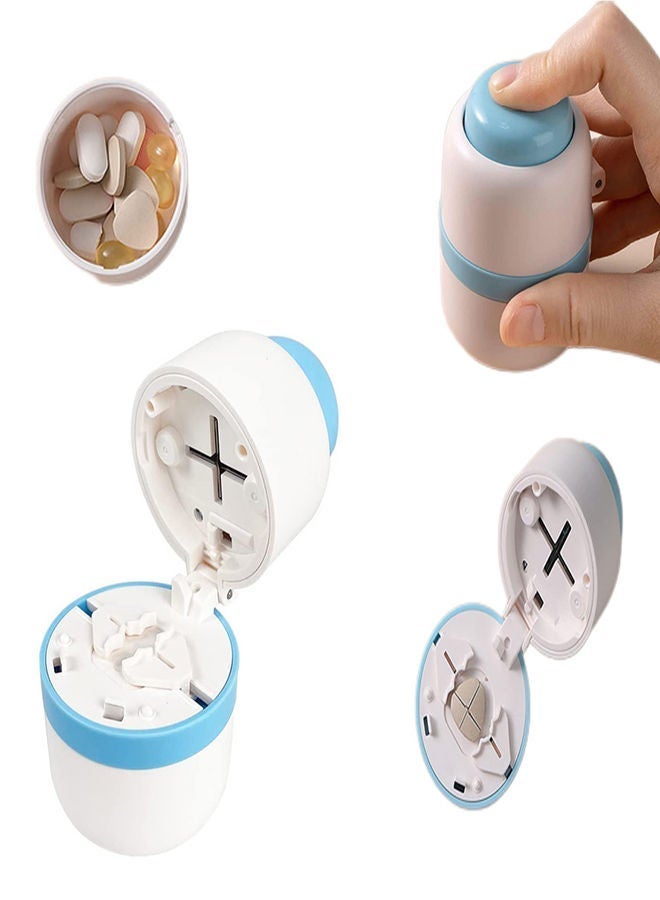 XiuWoo Pill Cutter Splitter with Hidden Stainless Steel Blade for Cutting Small Pills or Large in Half Quarter Suitable Vitamins Tablets Portable Going Out Traveling - Image 1