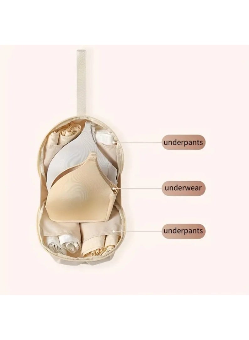 LDQ 1 Pcs Travel Underwear Organizer Bag- Lightweight, Portable, Multi-Compartment Design For Efficient Storage of Bras and Underwear, Handheld and Hanging Option, Perfect For Travel and Home Organization, Travel Organization, Durable Zipper Closure, Bra Organizer Bag  - Image 5