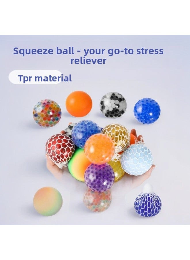 【2PCS，Only Two】Bead Squishy - Grape Ball Stress Relief Squishy Toy - 6.0 gold powder ball without hat (mixed) - Mesh Squeeze Ball, Sensory Fidget Toy, Anxiety Relief, Kids Adults Decompression, Funny Stress Ball, TikTok Viral Toy - Image 2