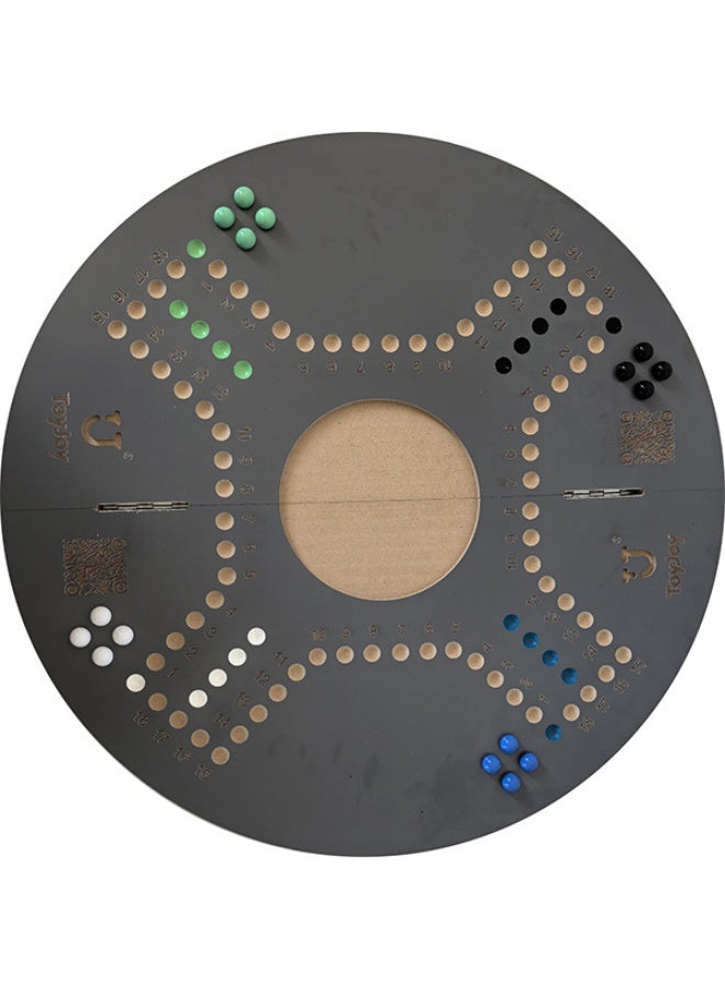 توي آند جوي لعبة جاكارو وجهين 6 و4 لاعبين  لون رصاصي أنيق مع  شنطة قماش و 2 ورق بلوت فاخر - Image 3