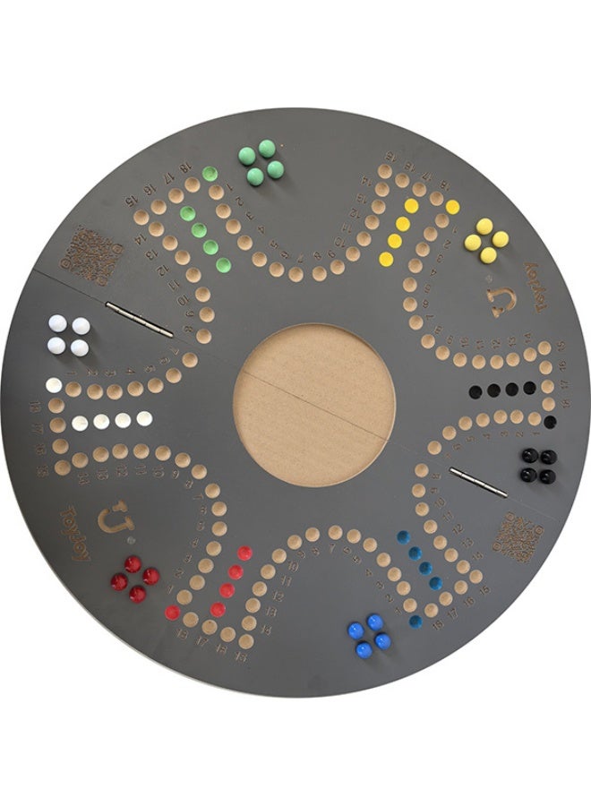 توي آند جوي لعبة جاكارو وجهين 6 و4 لاعبين  لون رصاصي أنيق مع  شنطة قماش و 2 ورق بلوت فاخر - Image 2