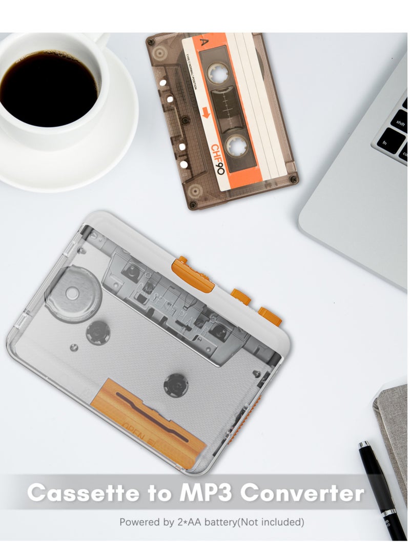 Portable Tape Player USB Cassettes Recorder Cassette to MP3 / CD Converter via USB Compatible with Laptops and Personal Computers with 3.5mm Headphone Port Stereo Sound Effect - Image 4
