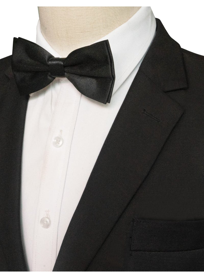 ربطة عنق واحدة قابلة للتعديل بلون سادة للرجال (أسود) - Image 3