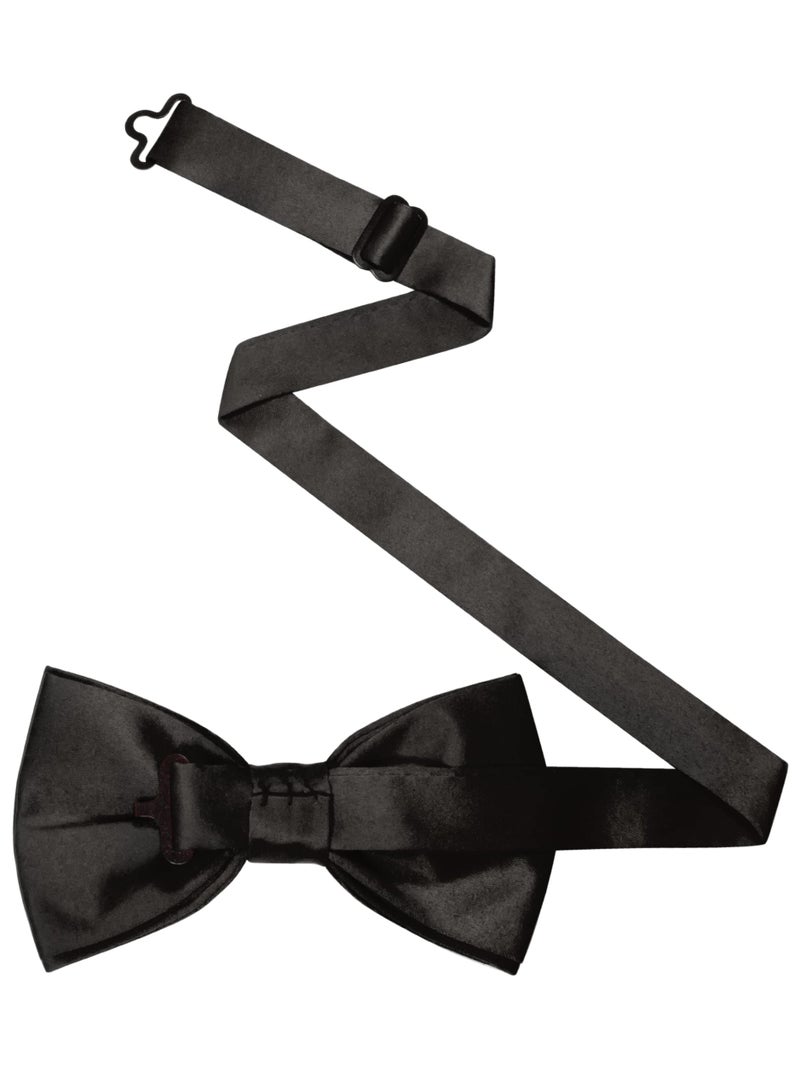 ربطة عنق واحدة قابلة للتعديل بلون سادة للرجال (أسود) - Image 4