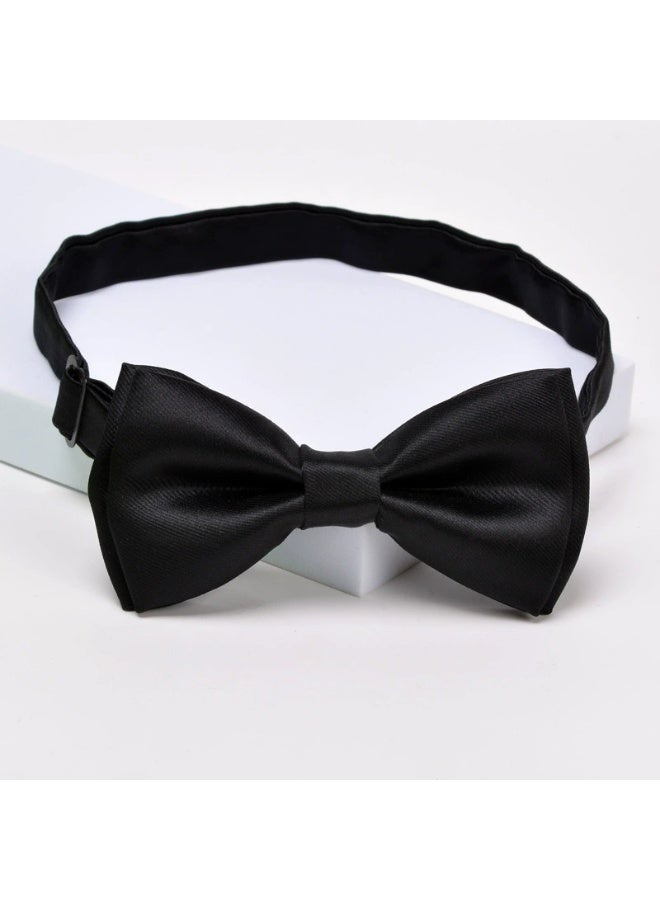 ربطة عنق واحدة قابلة للتعديل بلون سادة للرجال (أسود) - Image 5