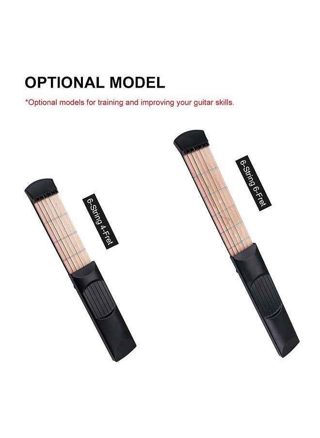 Generic - Pocket Guitar Colorful Chord Trainer Guitar Trainer Maple Wood Guitar Practice Tool 6-String 6-Fret Model for Beginners - Image 1
