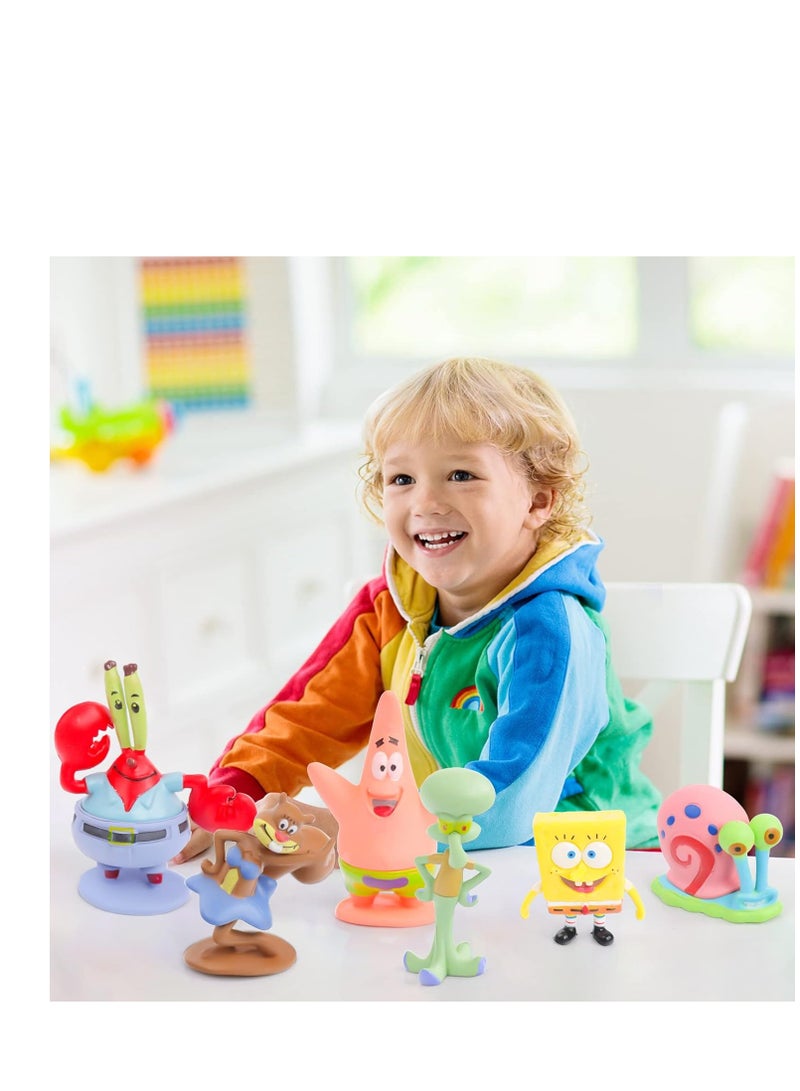 Y&D 12-Piece SpongeBob Figurines Model Toys Cake Decoration Doll Toys Multicolour - Image 2