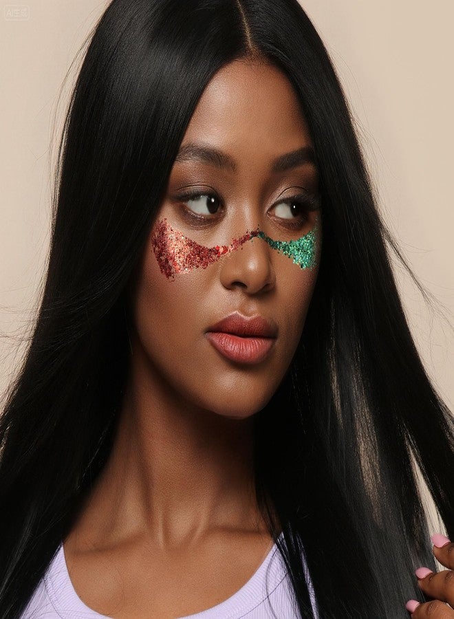 FANDAMEI Face Glitter Face Gems, 40 Colors Glitter Gel Palette with 6 Sheets Self Adhesive Hair Gems, Face Jewels for Women. Face Rhinestones Pearls for Women Kids, Body Hair Glitter - Image 5