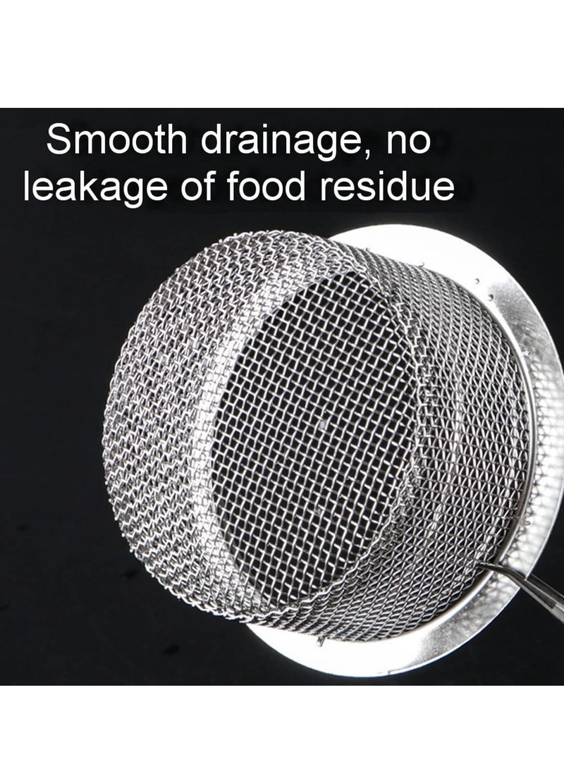 sokany 2Pieces Kitchen Sink Strainer Drainer Stainless Steel Sink Filter Basket with Handle Sink stopper for Kitchen Bathroom drains (Silver) - Image 3
