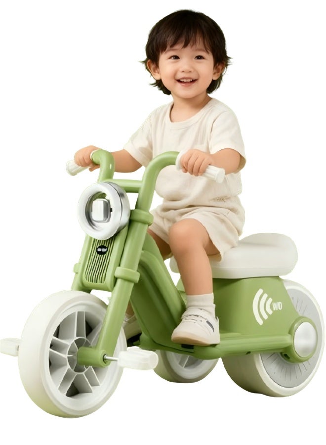 Baby Balance Bike with Silent Wheels, No Pedal Baby Walker, Mini Baby Bike with Lights and Music, Sturdy Safe Ride On Toys, Easy Set-Up, Great Gift Choice as Indoor and Outdoor Toy, 52*22*34cm,Green - Image 1