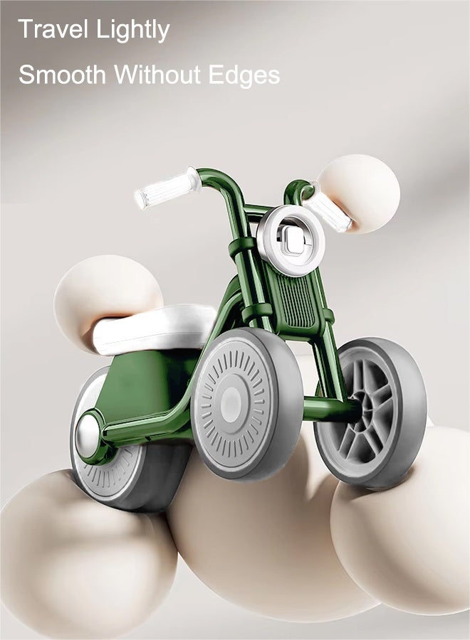 Baby Balance Bike with Silent Wheels, No Pedal Baby Walker, Mini Baby Bike with Lights and Music, Sturdy Safe Ride On Toys, Easy Set-Up, Great Gift Choice as Indoor and Outdoor Toy, 52*22*34cm,Green - Image 2