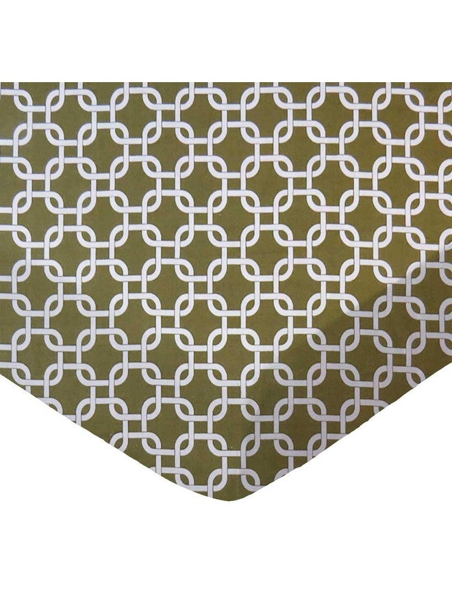 SHEETWORLD.COM SheetWorld 100% Cotton Percale Extra Deep Fitted Portable Mini Crib Sheet 24 x 38 x 5.5, Sage Links, Made in USA - Image 1