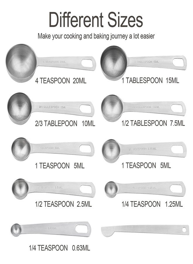 Smithcraft Measuring Cups and Spoons Set, Stainless Steel Measuring Cups Spoons Complete Set of 19pcs Professional Measurer Scoops Ingredients Liquid or Dry Heavy Duty Solid Measurment Cup - Image 4