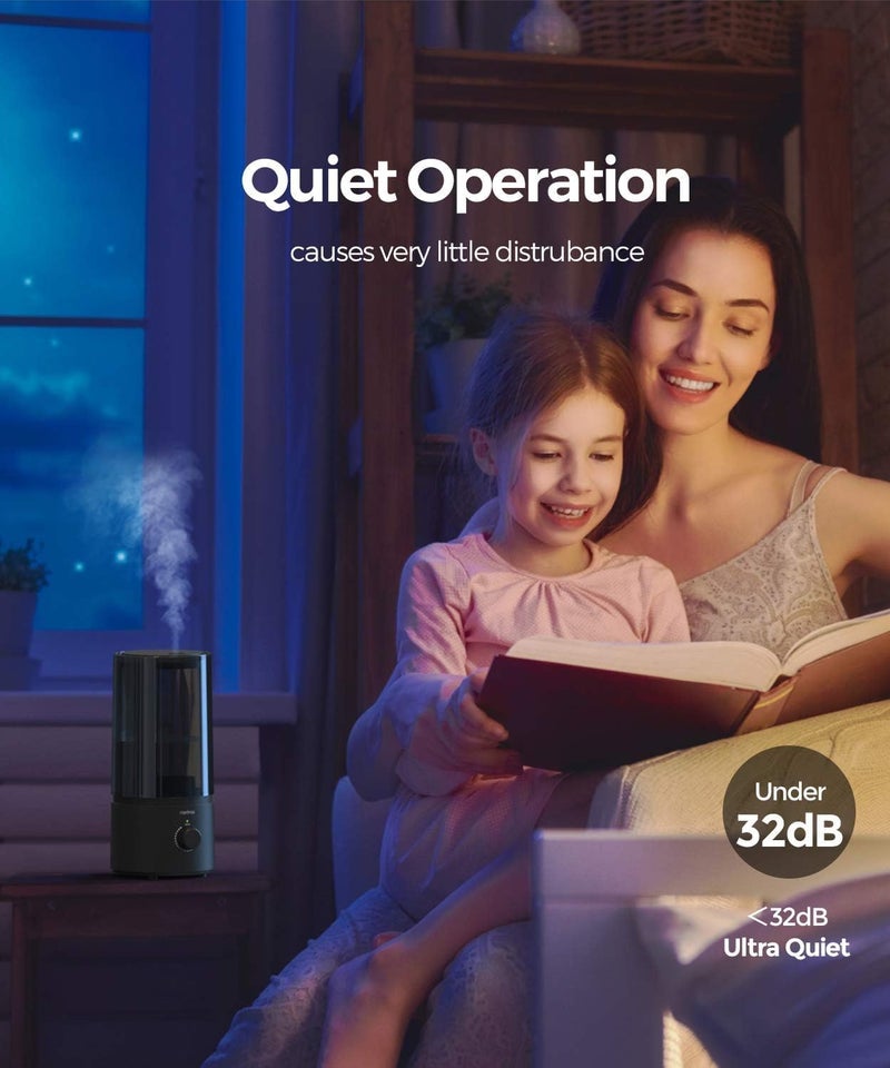raydrop Humidifiers for Bedroom, Cool Mist Humidifiers for Babies, 1.0L Quiet Ultrasonic Humidifier, Space-Saving, Filterless, Auto Shut Off - (0.26 Gallon, US 110V) - Image 4