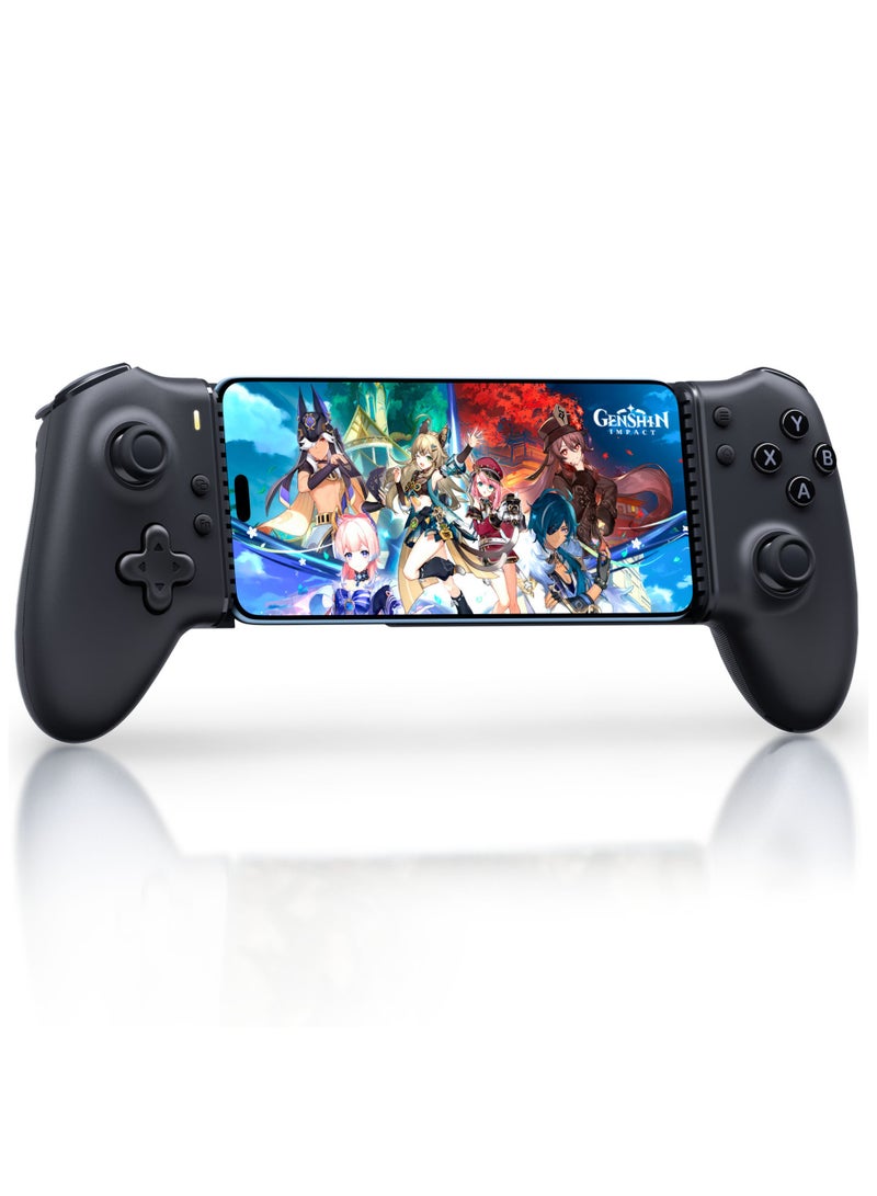 general Professional Gamepad EasySMX M15 Mobile Gaming Controller for Android/iPhone 15 Series Cloud Gaming XBOX/PS/Steam Link/Arcade/Google Play/Luna/ Game Pass with Hall Trigger/Joysticks 6-level Adjustable Vibration 2 Mappable Back Buttons Mechanical Buttons Ergonomics Grip Anti-Slip Texture 400mAh Battery Stretchable Dimension:102mm-176mm - Image 1