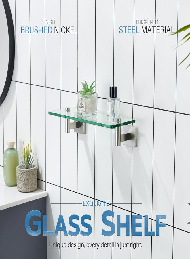 KOKOSIRI Floating Shelf Bathroom Wall Mount Shelves 12-Inch for Bedroom Living Room Kitchen Hanging Rack Brushed Stainless Steel 2 Pack B1105BR-L12-P2 - Image 3
