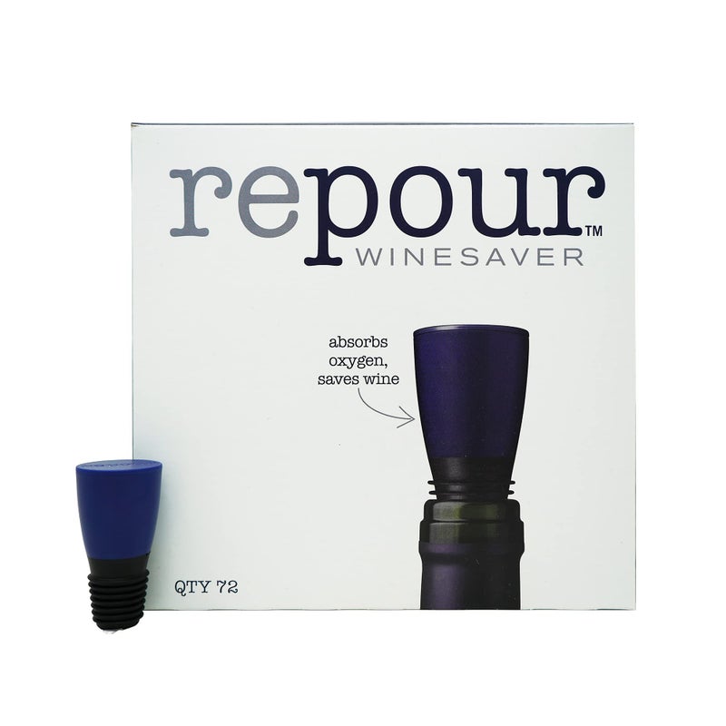 Repour Repour Wine Saver and Stopper  Removes Oxygen Preserving and Keeping Wine As Fresh As The Day The Bottle Was Opened 72Pack 