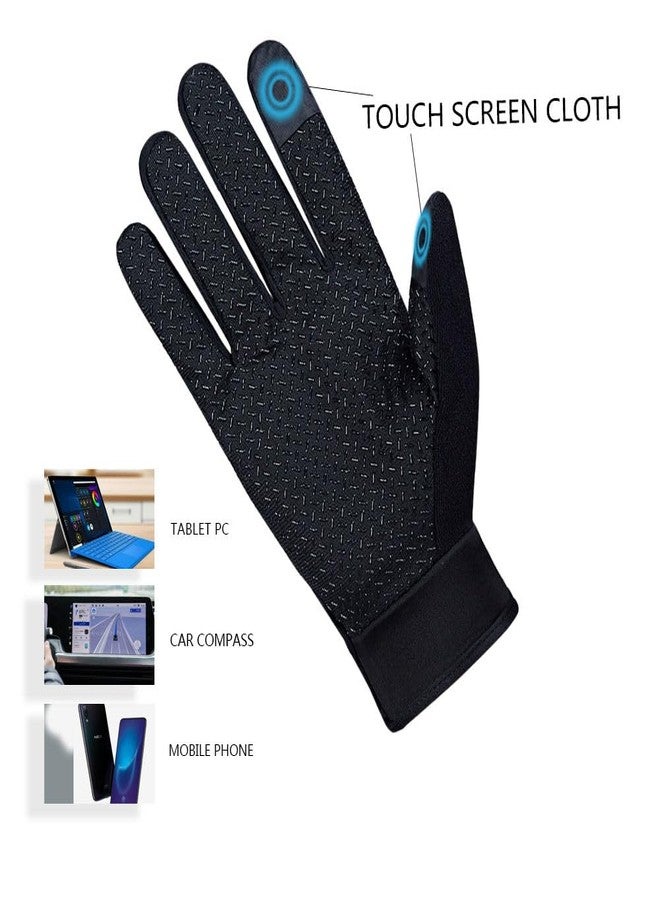 Peeruka Full Finger Bike Riding Gloves for Men & Women, Touchscreen Compatible Motorcycle Gloves for Bike Riding, Durable and Breathable Outdoor Sports Gloves, Nylon (Red) - Image 3