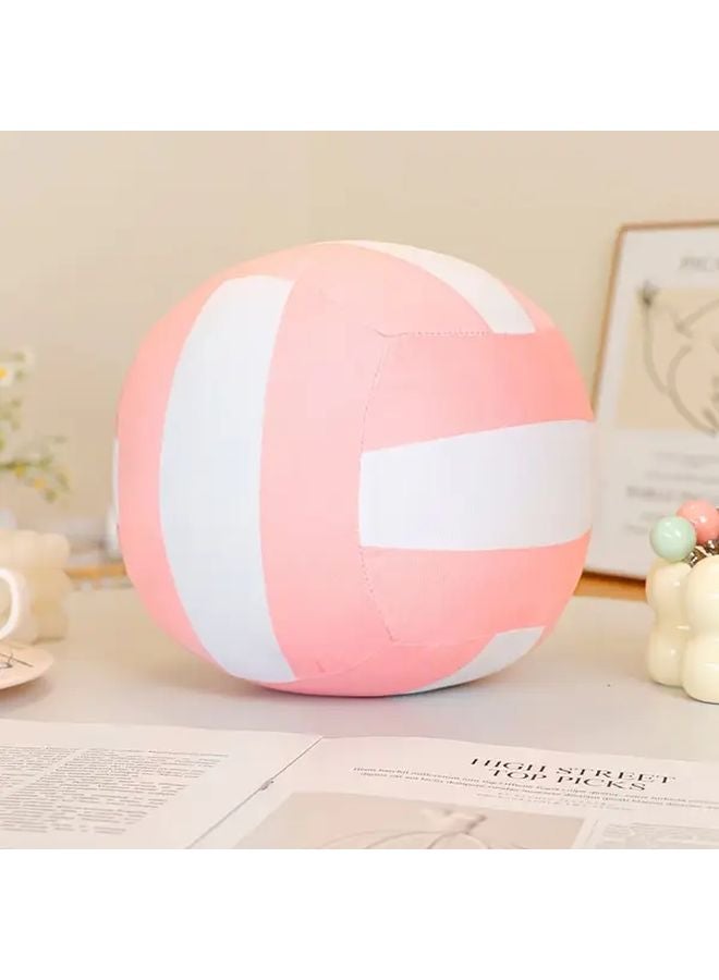 Pink White Volleyball Plush Toy 23cm Soft Cuddly Stuffed Ball Gift For Fans - Image 1