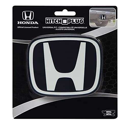 Plasticolor 002293R01 Honda Hitch Cover White Logo on Black Background - Image 2