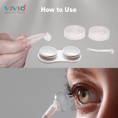 VIVID Portable Mini Contact Lens Case Travel Kit with Mirror, Tweezers & Remover Tool – Cute Design Eye Box Holder for Storage, Daily & Outdoor Use Rectangle LC-3054-Cream - Image 4