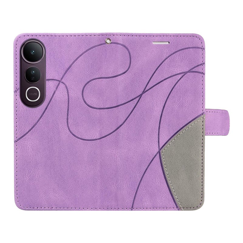 BURAQ Case Cover For vivo V50 Lite 5G Global Dual-color Splicing Flip Leather Phone Case(Purple) - Image 4