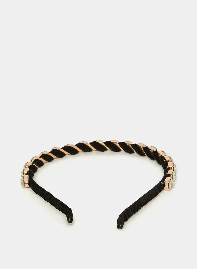 Styli Rhinestone Detail Twisted Headband