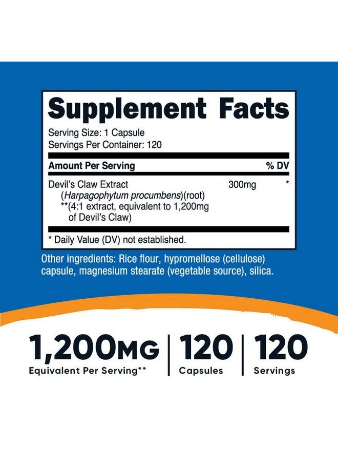 Nutricost Devils Claw 1200Mg Equivalent 120 Capsules Veggie Caps Nongmo Gluten Free And Vegetarian Friendly - Image 3