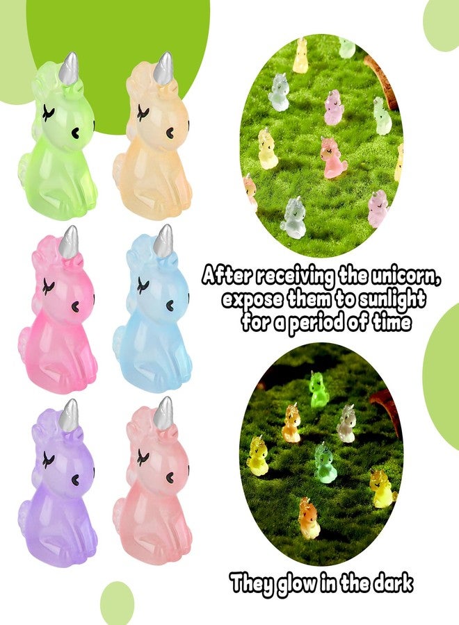 Fuyamp 60pcs Luminous Mini Resin Unicorn Miniature Glow in The Dark Tiny Unicorn Ornament DIY Charms for Garden, Landscape, Aquarium, Dollhouse, Birthday Party, Room Crafts Decor - Image 4