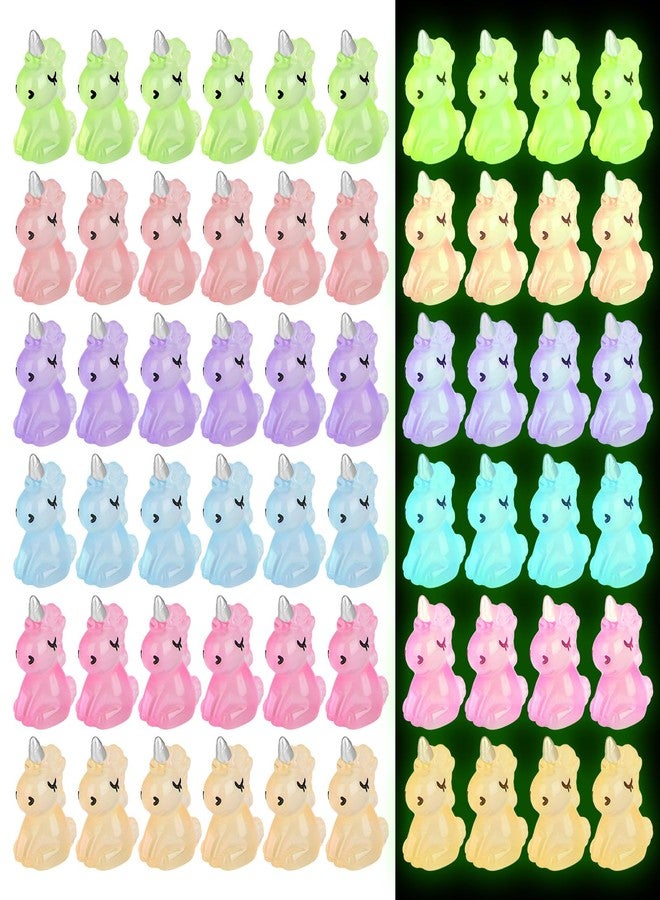 Fuyamp 60pcs Luminous Mini Resin Unicorn Miniature Glow in The Dark Tiny Unicorn Ornament DIY Charms for Garden, Landscape, Aquarium, Dollhouse, Birthday Party, Room Crafts Decor - Image 1